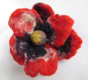 filcowy czerwony mak.