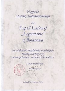 nagroda za całokształt działalności dla kapeli łęgowianie