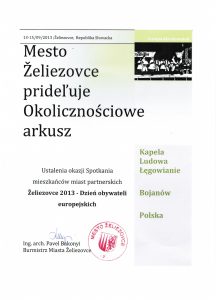 Informacja o spotkaniu mieszkańców miast partnerskich Zelezovce 2013 w dniach 13 do 15 września 2013 roku.